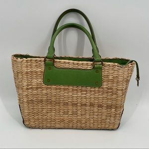 J. Crew Straw and Leather Purse